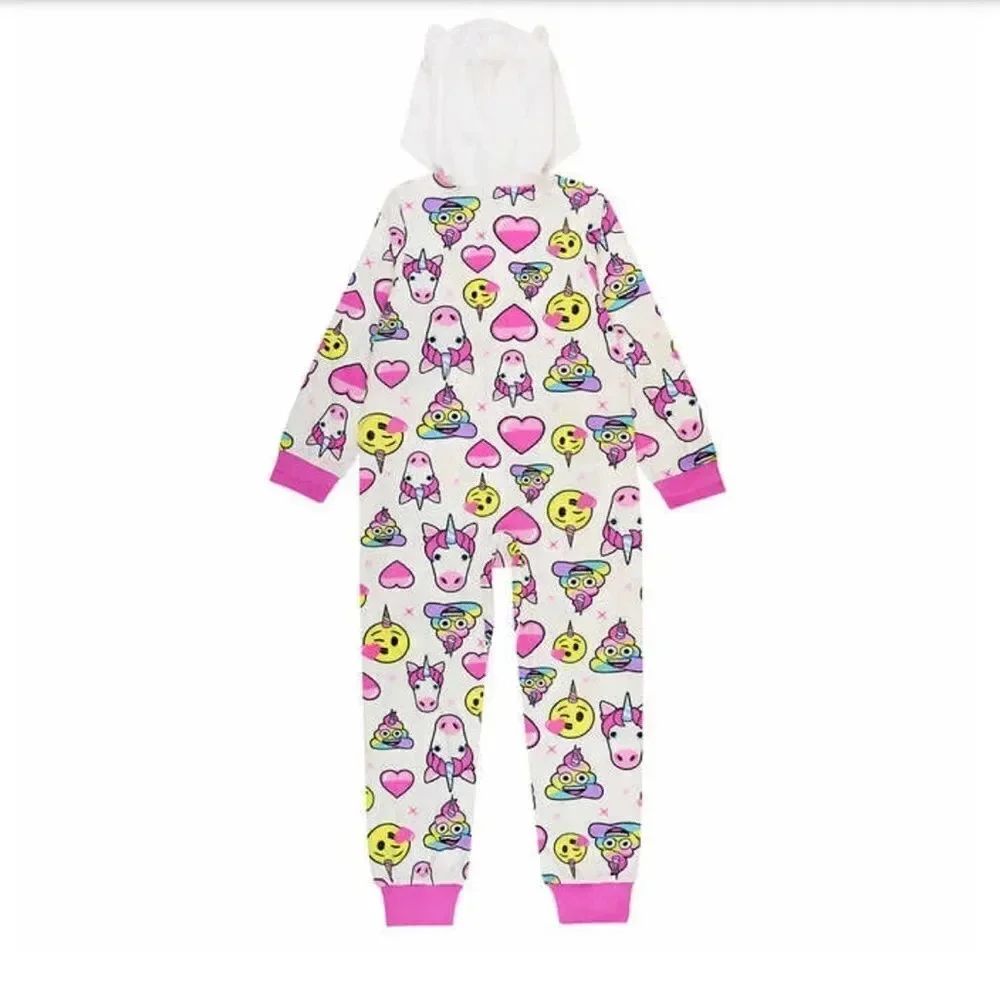 Emoji Kids' Hooded Pajamas Size 4 Blanket Sleeper one piece